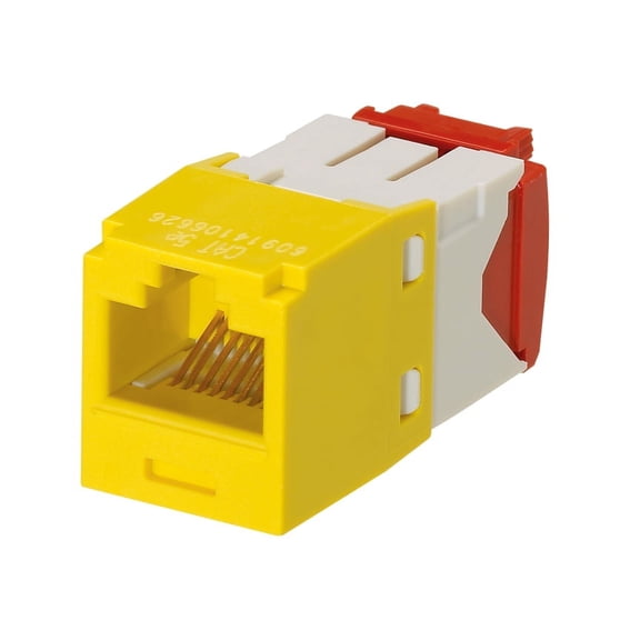 Panduit CJ5E88TGYL Mini-Com Cat5e TX-5e Modular Jack, Yellow, Box of 50