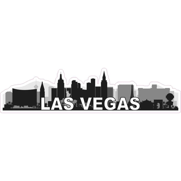 10in x 2.5in Las Vegas Skyline Sticker Vinyl Nevada Travel Decal