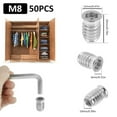 thumbnail image 2 of 50Pcs Threaded Inserts M6/M8 20mm Zinc Alloy Nut Inserts Wear Resistant Screw-in Nuts, 2 of 7