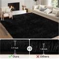 thumbnail image 2 of 9x12 Black Fluffy Shag Area Rug – Thick Soft Indoor Carpet for Living Room, Bedroom, Nursery, Kids Room, Dorm, 2 of 8