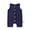 Dark Blue, variant on MICHLEY Cotton Baby Sleeveless Romper, Unisex Summer Jumpsuit Outfit for Infant Toddler Boys Girls, 0-24 Months