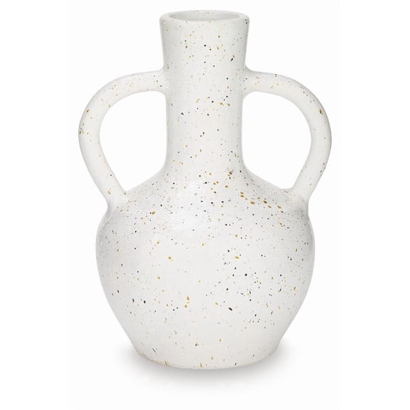 Signature Design by Ashley Dallinworth 13" Vase, White Terra Cotta with Handles