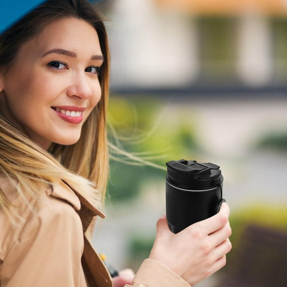 Raindrops  320 Ml Ceramic Travel Mug with Lid Coffee Tumbler Stainless Insulated