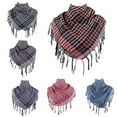 thumbnail image 5 of WINDLAND Colorblock Houndstooth Shemagh Scarf Keffiyeh Arab Head Wrap Shawl with Tassels, 5 of 21