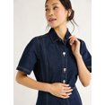 thumbnail image 5 of Free Assembly Women's Button Front Cotton Midi Dress with Short Sleeves, XS-XXL, 5 of 5