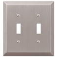 thumbnail image 1 of Placa de pared Amerelle 163TTBN Century 2 interruptores acero niquelado cepillado, 1 of 2