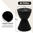 thumbnail image 5 of LeisureMod Side Table Modern Hourglass End Table Compact Accent Drum Table with Removable Lid for Storage Indoor and Outdoor Use Boyd Series in Black, 5 of 11