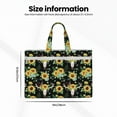 thumbnail image 3 of Honeii Sunflower Skull Boho Print Canvas Tote Bag with Compartments Laptop Tote Bag Large Tote Bag, 3 of 8