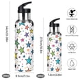 thumbnail image 2 of Yayeee 33oz Insulated Water Bottle Double Wall Stainless Steel with Flip Straw Lid, Green Stars, 2 of 7