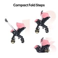 thumbnail image 4 of Baby Stroller, Lightweight Foldable Newborn Travel Carrier Stroller, with 3 Modes, Adjustable Handle, 5-Point Safety Harness, Pink, 4 of 8