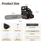 Vipsafe 58cc Gas Chainsaw 20 inch Bar, 2-Cycle Engine, Anti-Vibration, Chain Brake, for Tree Cutting & Wood Trimming