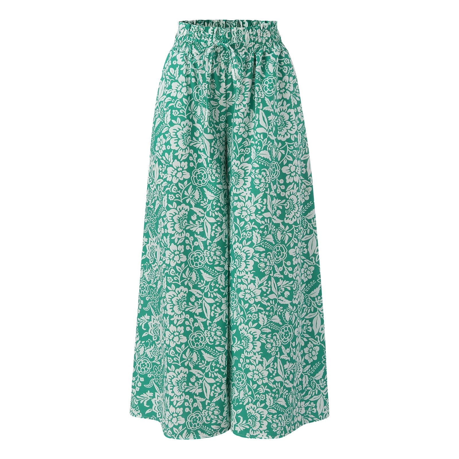 Miayilima Casual Pants For Women EuropeanAmerican Summer Printed Wide Leg  Trousers With Elastic Belt High Waist Lng Skirt Pants For Ladies Size S   Walmartcom