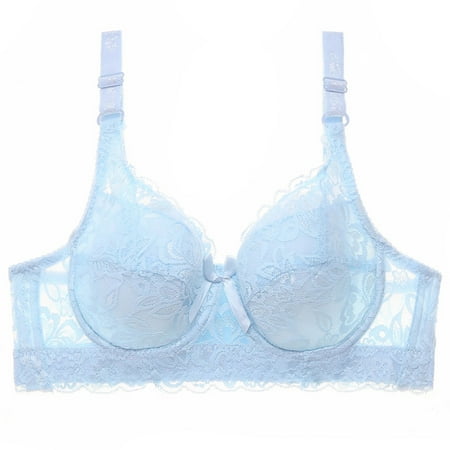 

Plus Size Solid Color Floral Lace Sexy Bra Women Underwired BrassiereUnderwear