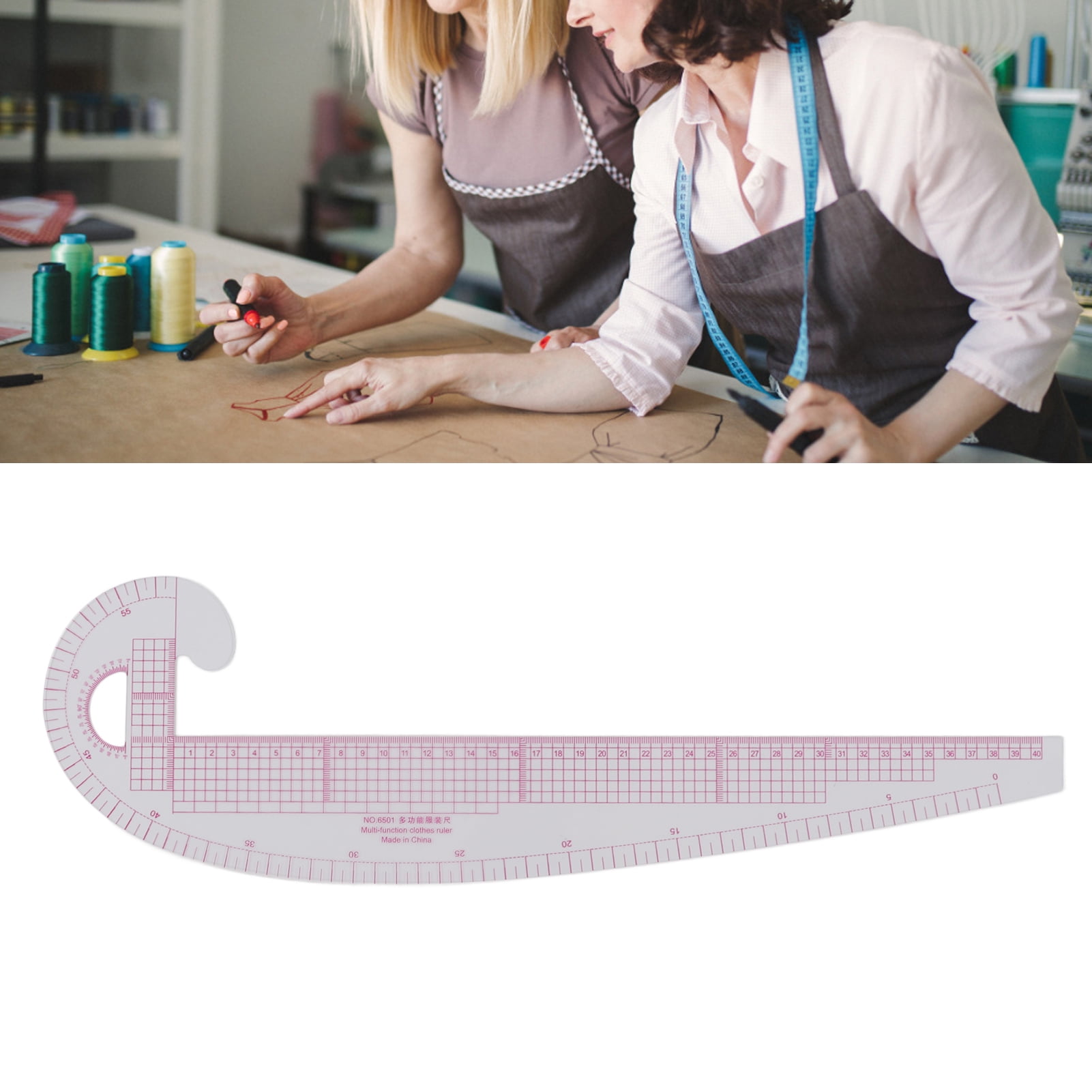 2021 New Arrival Multifunction 6501 Plastic French Curve Sewing Ruler  Measure Tailor Ruler Making Clothing 360 Degree Bend Ruler Tools  transparent 
