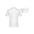 thumbnail image 2 of iiniim Men's Short Sleeve Chef Coat with Hat Kitchen Restaurant Work Wear Whie XXL, 2 of 7
