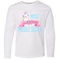 thumbnail image 3 of Inktastic Most Magical Middle Sister- cute unicorn Long Sleeve Youth T-Shirt, 3 of 5