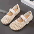 thumbnail image 4 of WEIGFI Infant Todder Girls Sandals Closed Toe Breathable Mesh Ballet Soft Sole Casual Lightweight Adjustable Strap Funny Holiday Shoes,Beige,7-8 Years, 4 of 8