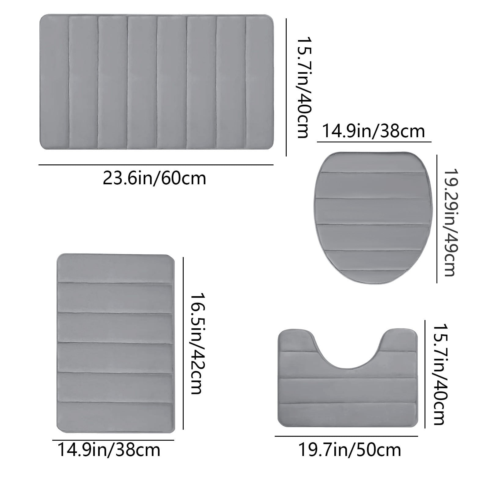 Dmlowu Bathroom Rug Set 4pc Soft Thick Bathroom Rugs Quicker Dry Non Slip Bath Mats for Bathroom Luxury Comfortable Shower Mat for Home Hotel