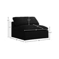 thumbnail image 3 of Meridian Furniture Serene Black Linen Fabric Deluxe Modular Armless Chair, 3 of 6