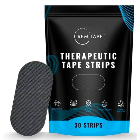 REM Tape™ (30 Strips) - Mouth Tape For Sleeping. Scent & Residue Free. Hypoallergenic & Gentle On Skin. Breathable & Stretchy. One Month Supply.