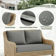 thumbnail image 4 of Pakunoda Outdoor Loveseat Cushion Set 46 x 26 Inch, Water Repellent, Fade Resistant, Patio Loveseat Replacement Cushions for Couch Bench and Swing, Light Grey, 4 of 5