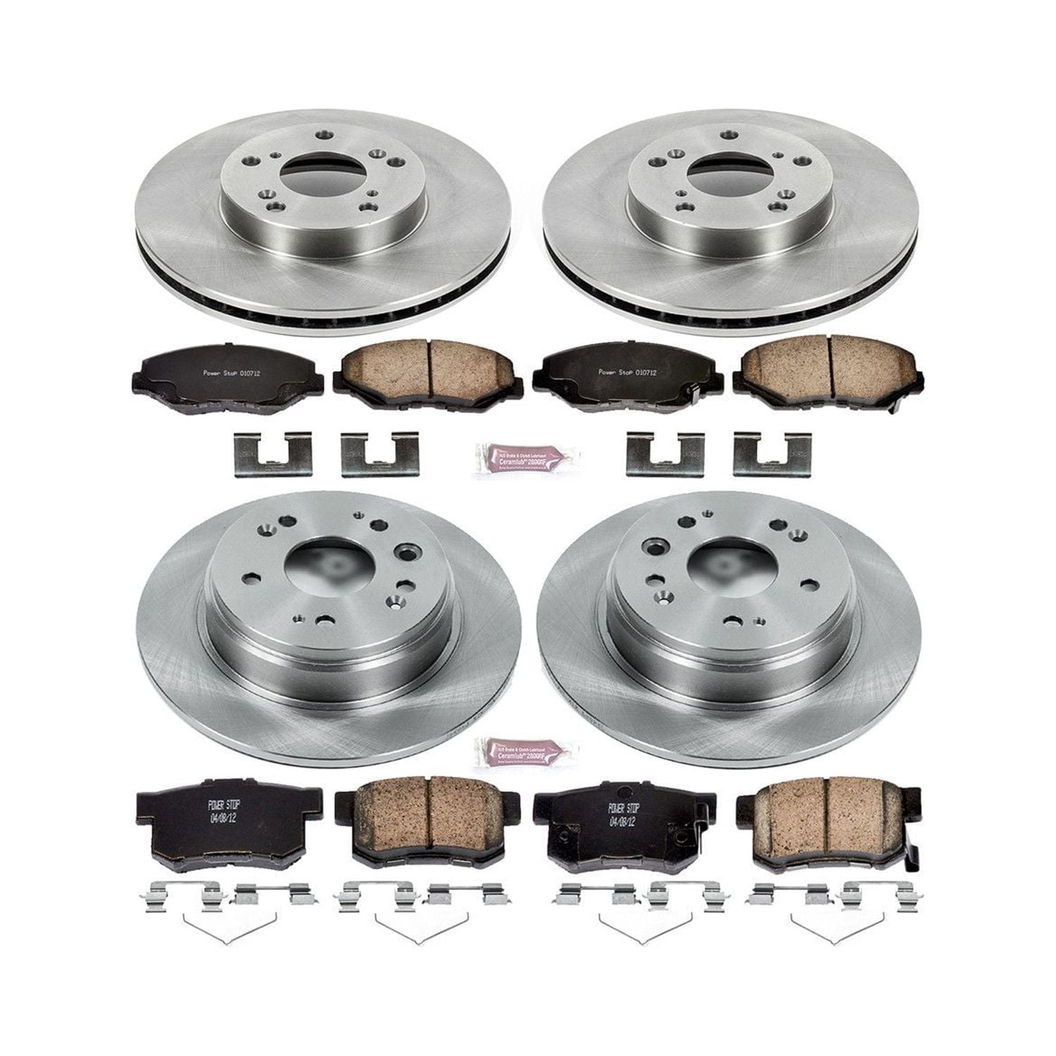 Power Stop Front and Rear Stock Replacement Brake Pad and Rotor Kit KOE6171