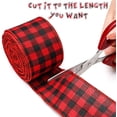 thumbnail image 6 of Buffalo Plaid Ribbons Wired Edges, 2 Rolls Black and Red Checkered Ribbon for Christmas Tree Gift Decorations, 6 of 7