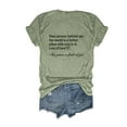 thumbnail image 4 of Baqcunre T Shirts For Women Double Printing Women Letter Print Summer Casual Short Sleeve Tees Tops Womens Tops Womens Blouses Army Green L, 4 of 4