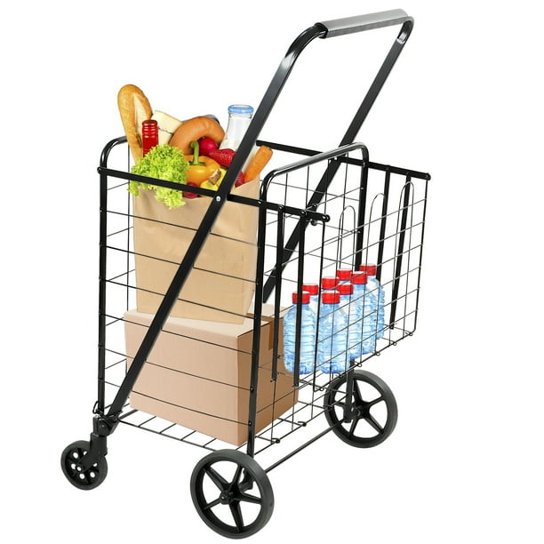 MountIt! Rolling Utility Shopping Cart for Groceries and Other