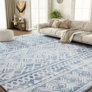 SIXHOME 5x7 Area Rugs for Living Room Washable Rugs Boho Large Area Rug Modern Geometric Neutral Living Room Rug Carpet Soft Rugs for Bedroom Dining Room Office Home Decor Blue