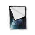 thumbnail image 2 of World Soft Flannel Fleece Throw Blanket, Mysterious Outer Space Cosmos Universe Nebula Exploration Fantasy Theme Image, Cozy Plush for Indoor and Outdoor Use, 70" x 90", Dark Blue White, by Ambesonne, 2 of 6