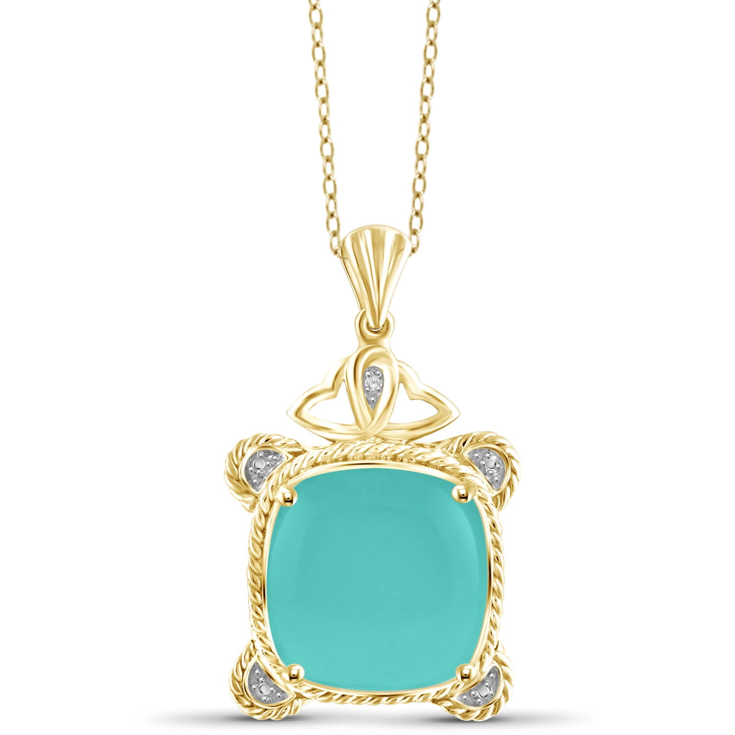 JewelersClub 10-3 4 Carat T.G.W. Chalcedony and White Diamond Accent 14kt Gold over Silver Fashion Pendant, 18" by JewelersClub