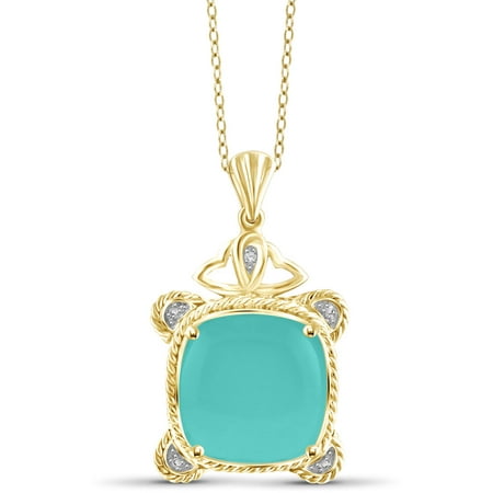 JewelersClub 10-3/4 Carat T.G.W. Chalcedony and White Diamond Accent 14kt Gold over Silver Fashion Pendant, 18