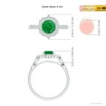 thumbnail image 4 of Angara Natural 0.75 Ct. Emerald with Diamond Halo Ring in 14K White Gold for Women (Ring Size: 3.5), 4 of 9