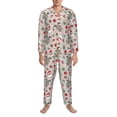 thumbnail image 3 of Naloa Groovy Retro Santa Men’s Pajamas Set - Long Sleeve Button Down Sleep Shirt and Pajama Bottoms Sleepwear Set-XX-Large, 3 of 7