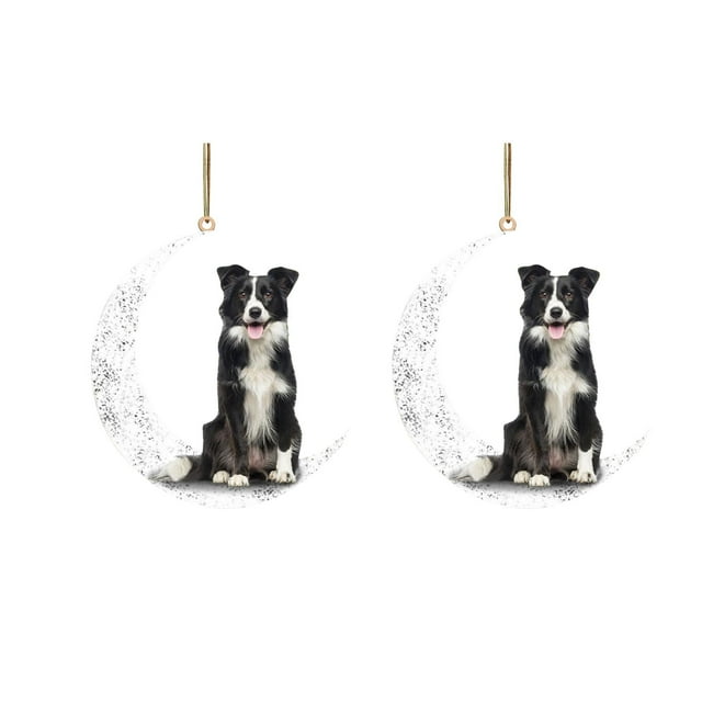 Xihbxyly En Venta Adorno de Navidad y Diseño de Perro En Forma de Siéntate En Hermoso Artefacto de Hierro para Amantes de Los Perros, 2 Piezas