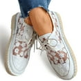 thumbnail image 5 of Fesfesfes Women Walking Shoes Round Toe Lightweight Shoes Flower Lace Breathable Bandage Comfy Flat Shoes Casual Shoes 35(4), 5 of 6