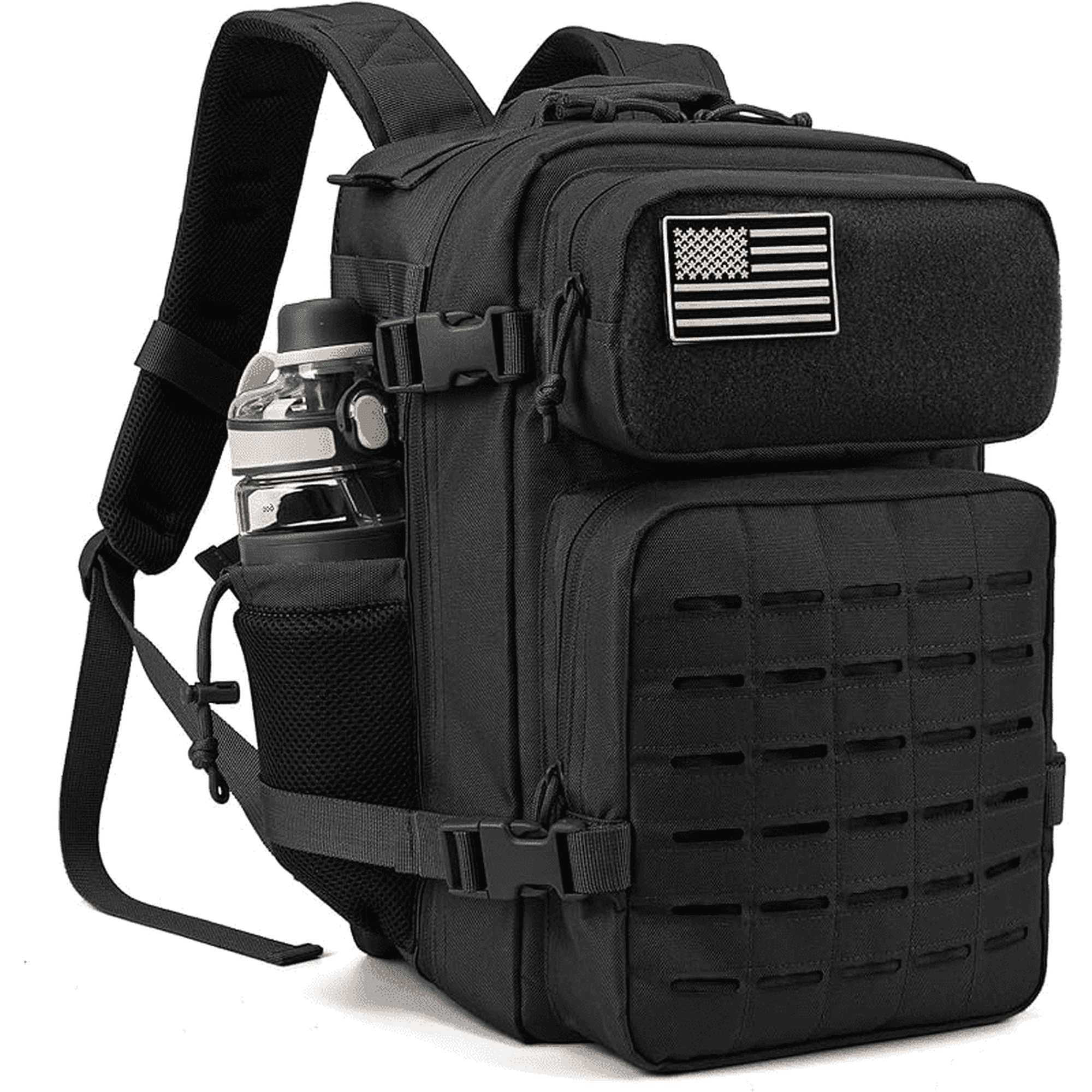 25L/45L Durable Nylon Hiking Backpack for Men, Multi-Day Camping & Travel Backpack with MOLLE System & Side Bottle Pockets