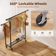 thumbnail image 3 of Clothes Rack, Double Rods Clothing Rack for Hanging Clothes, Metal Garment with Rolling Wheels, Portable Wardrobe Closet Coat, Bedroom, Laundry, Black, 3 of 4
