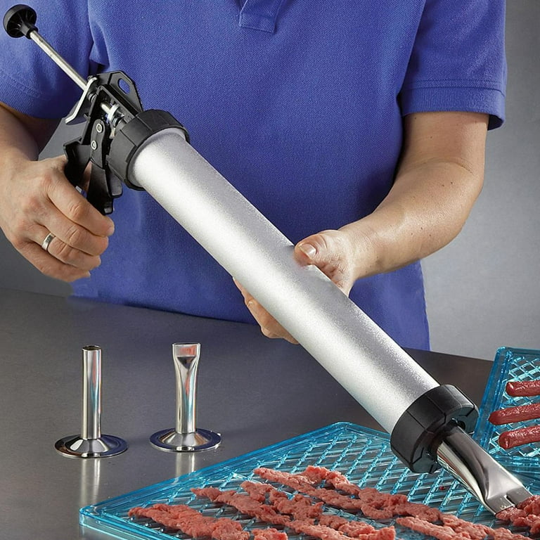 XINQIAO Jerky Gun Food Grade Plastic Beef Jerky Gun Kit, 1 LB Jerky Maker,  3 Nozzles