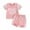 Pink 1, variant on Bagilaanoe 2pcs Toddler Baby Girl Shorts Set Short Sleeve Letter Print T Shirt Tops + Shorts 6M 12M 18M 24M 3T Kids Casual Summer Clothes