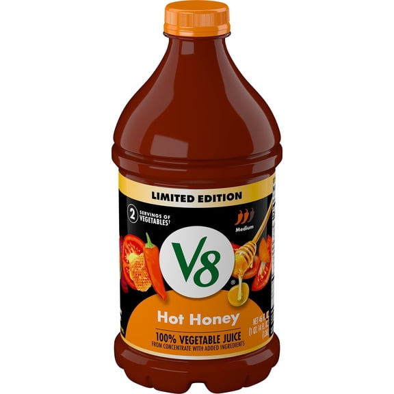 V8 Limited Edition 100% Vegetable Juice - Hot Honey - 46 oz (Pack of 1)