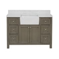 thumbnail image 2 of Yorkshire 48" Farmhouse Bathroom Vanity with Weathered Gray Cabinet and Engineered Marble Top, 2 of 7
