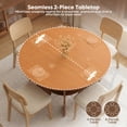 thumbnail image 6 of Bestier 47" Round Dining Table for 4-6 People, Kitchen Table with Under-Table Storage Shelf & Thickened Waterproof Top for Dining Room, Walnut, 6 of 9