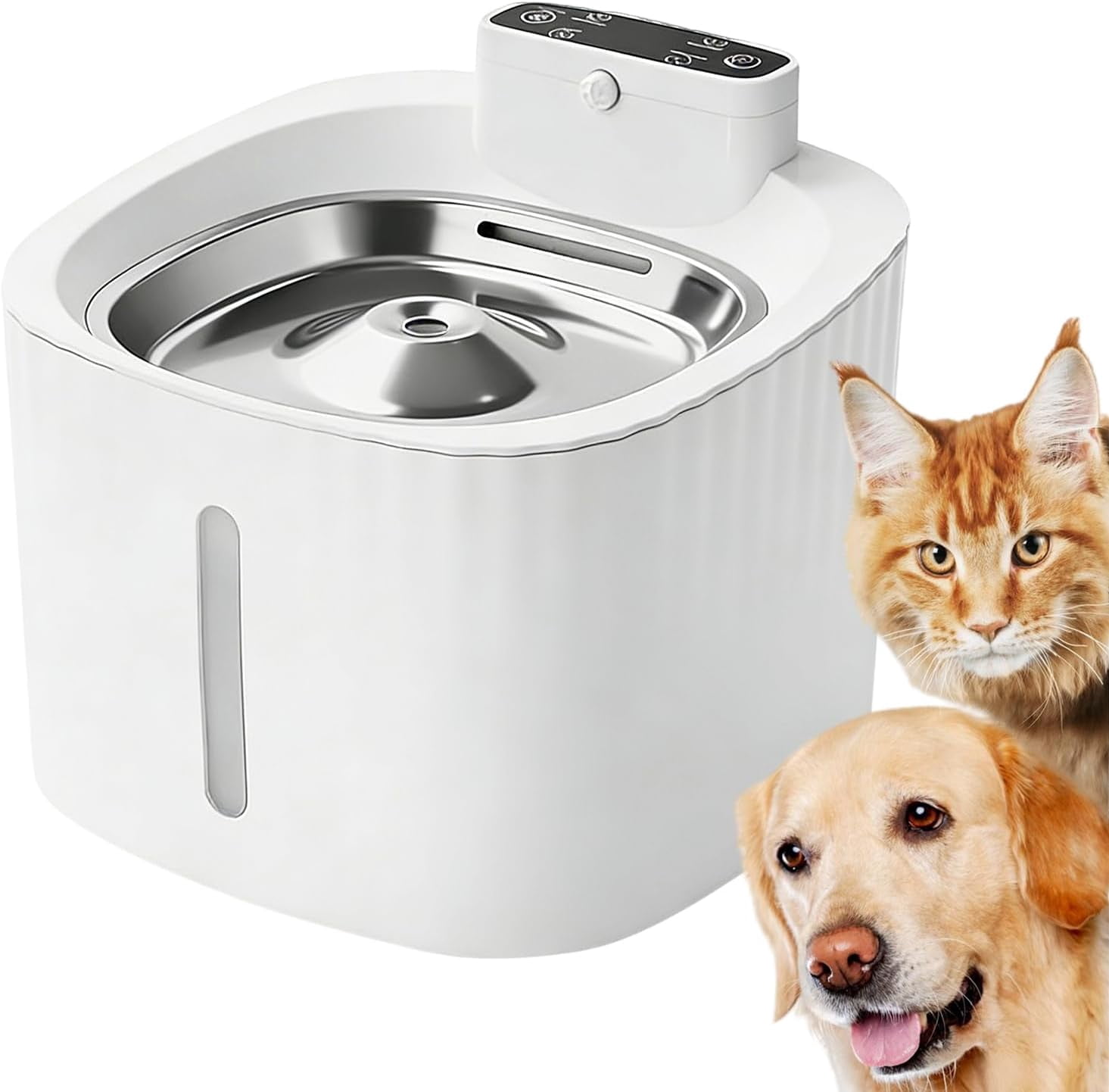 Sensor Activated Pet Water Fountain, Auto Circulation, LED Light, Quiet, for Cats Dogs