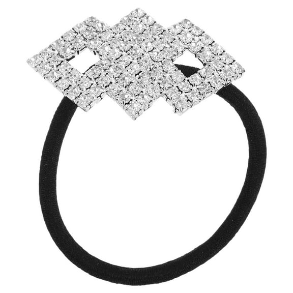 LEORX Large Hair Ties with Rhinestone for Women Formal Events 1Pack