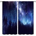 thumbnail image 3 of Blue Starry Galaxy Blackout Curtain,Night Forest Nature Scenery Rod Pocket Window Door Curtains For Living Room Bedroom Home Decor 42"W x 84"L (Pack of 2), 3 of 6