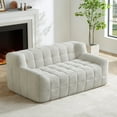 thumbnail image 2 of MAYEERTY Modern Full Compression Velvet Sofa Chair for Living Room & Apartment, 65*38*27"Beige, 2 of 6