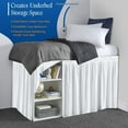 thumbnail image 6 of HNB Store Twin XL Dorm Bed Skirt | 28" in Drop Length Ruffled Style | Microfiber Made | White, 6 of 7