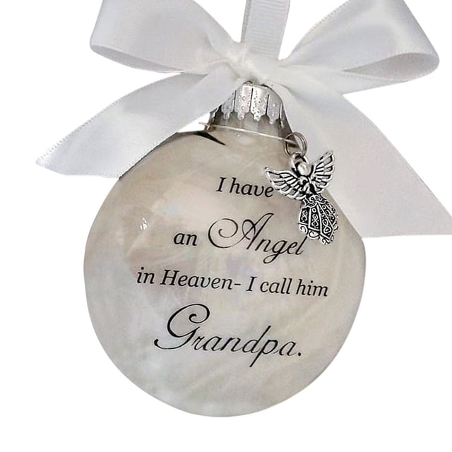 Bewildely Bola de plumas Ángel en adorno conmemorativo signo decoraciones conmemorativas para papá mamá decoración familiar bola Navidad decoración Decoración del hogar abuelo Bewildely HA003103-09